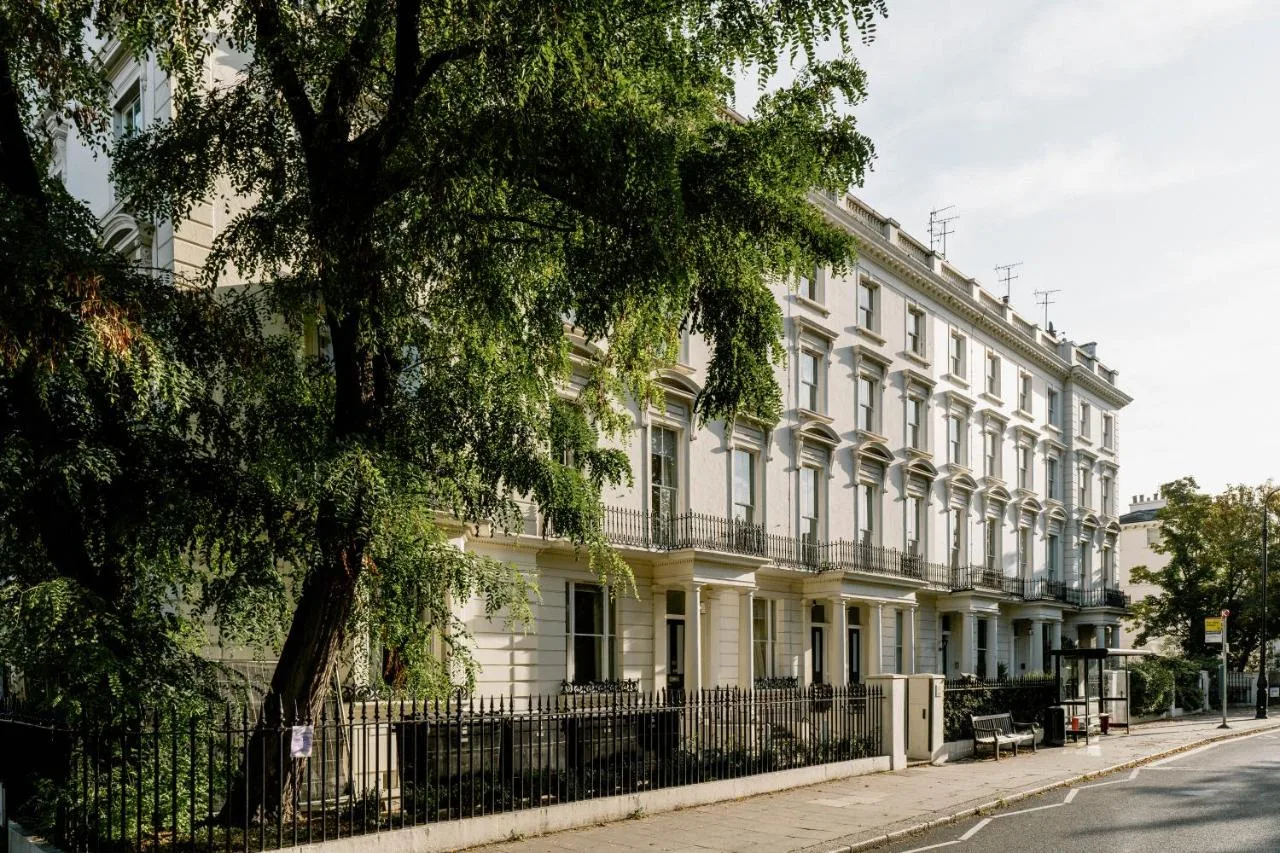 White period building on a Camden street at Mason & Fifth, Primrose Hill